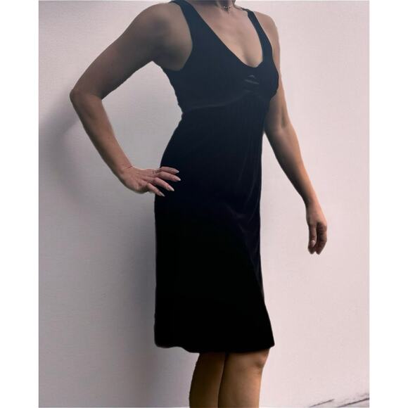 Armani Collezioni Velvet Sleeveless Knee Length Dress Size 4 Made In Italy - Picture 1 of 13